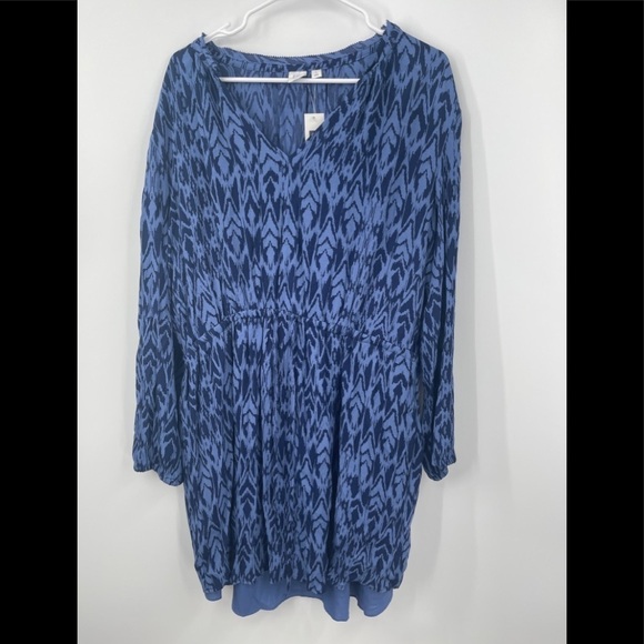 NEW GAP Blue Elastic Waist  Dress *NWT* Size: XL Rayon Viscose - Picture 1 of 4